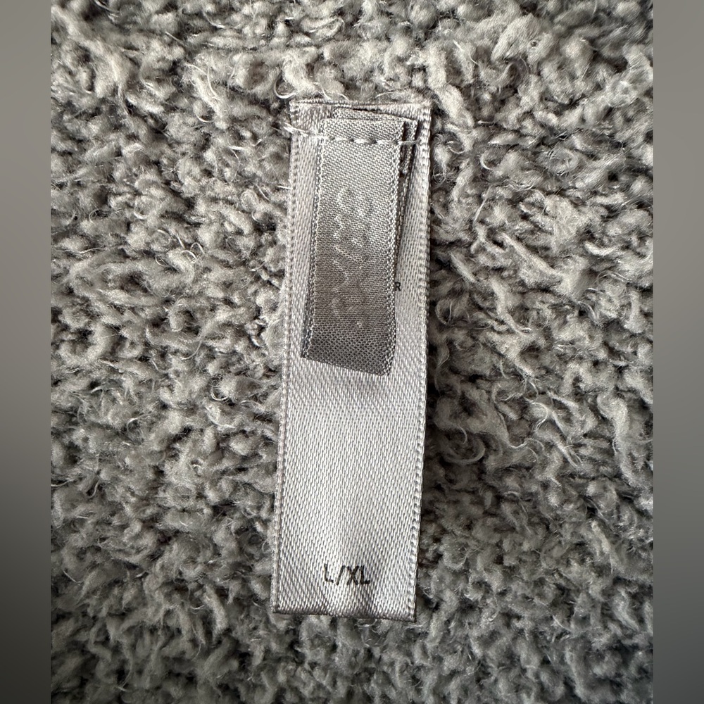 SKIMS Cozy Knit Cropped Pullover Soft Teddy Sherpa Gray Women’s Large XL - Picture 4 of 11
